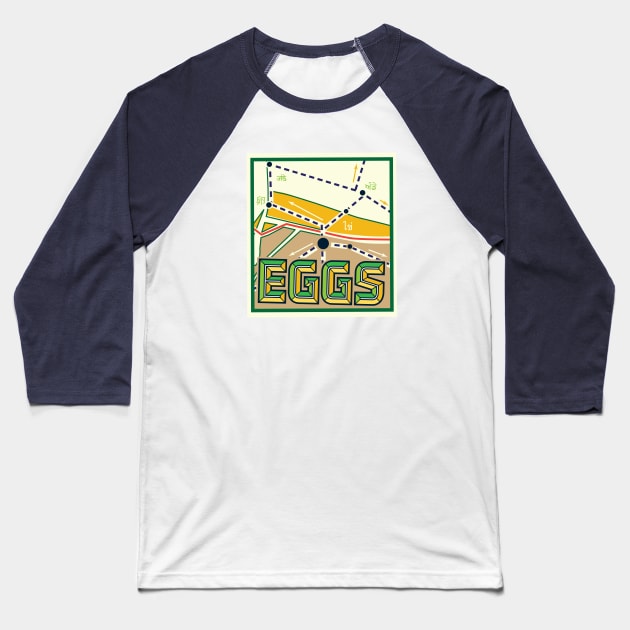 EGGS map Baseball T-Shirt by EGGS Bar